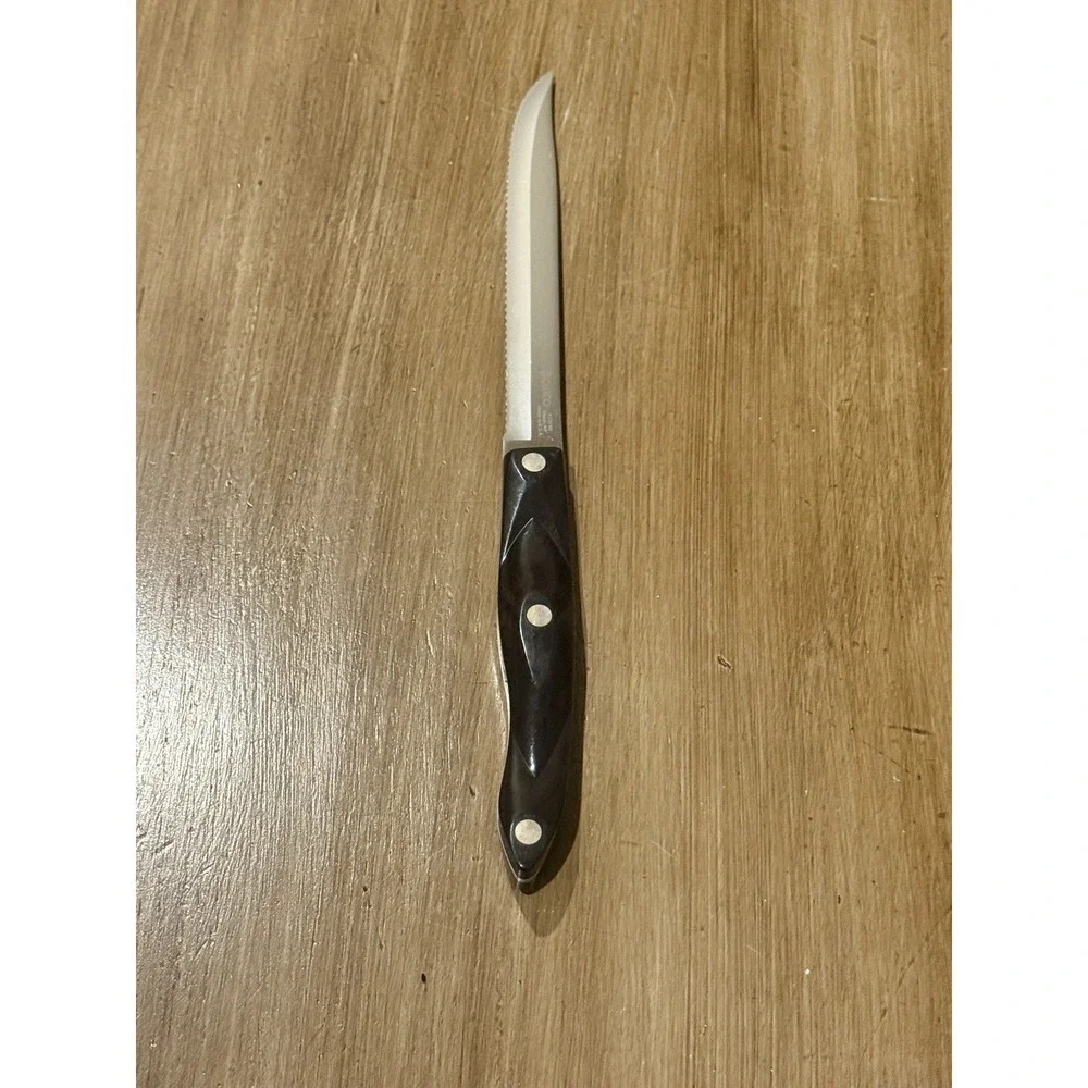 Cutco Serrated Slicing Carving Knife 1729 KB Dark Brown Handle Made in USA